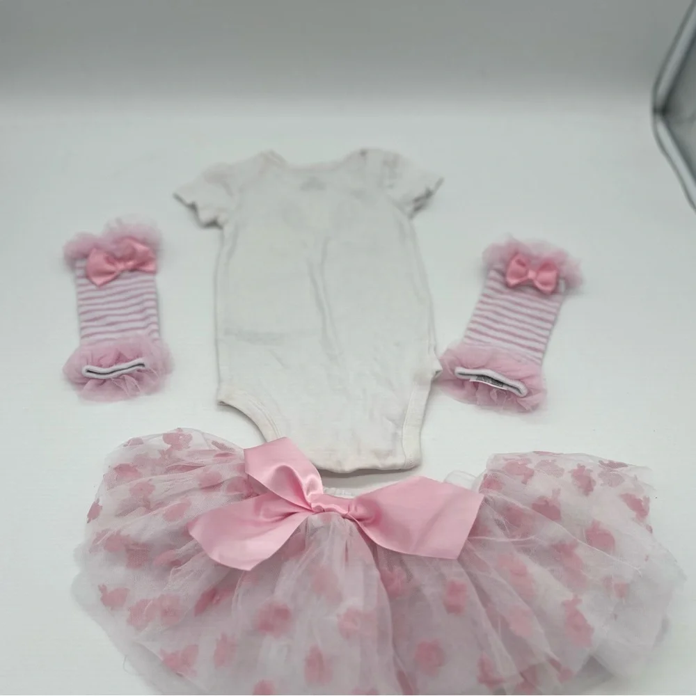Carter's Baby Bunny Girl Bodysuit Tutu Dress Socks Set 9 M